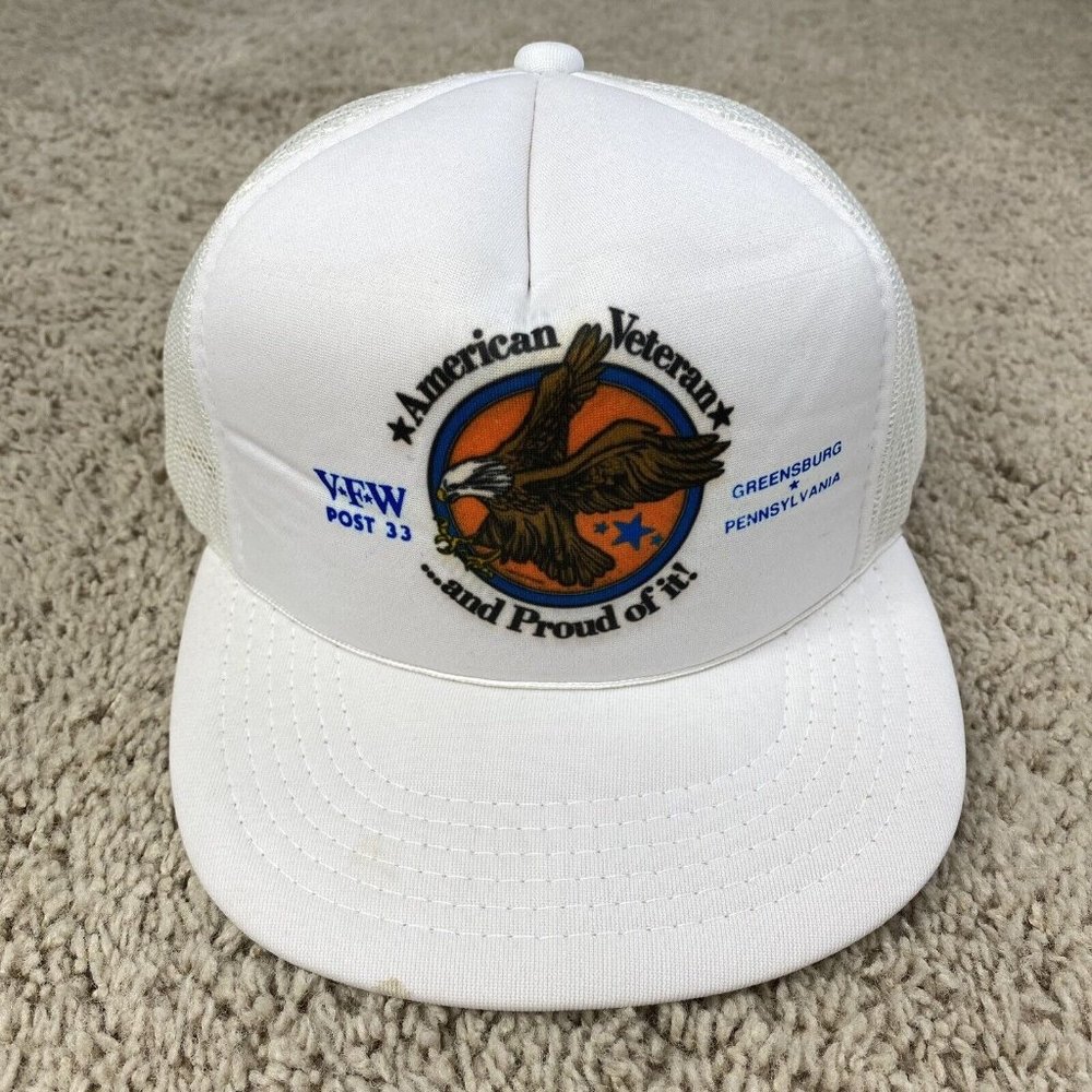 VFW Post 33 Hat -American‎ Veteran and Proud of It -SnapBack Trucker Yupoon Cap